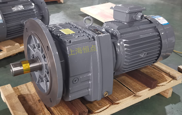 RF87減速機，立式安裝，輸入配電機，實物照片如下