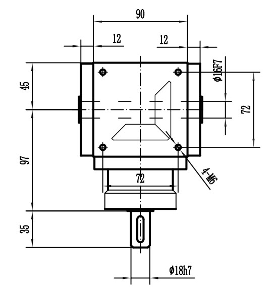 HDA09系列換向器：HDA09-2：1-E外形安裝尺寸圖3